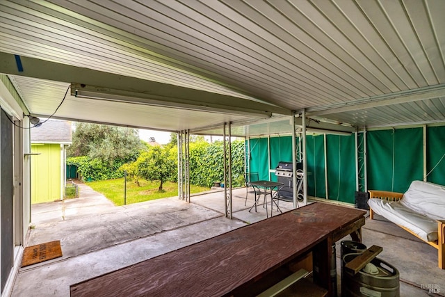 view of patio / terrace featuring a grill