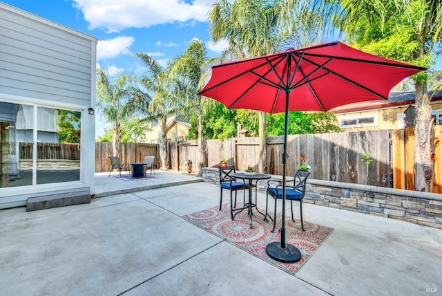 view of patio / terrace with a fenced backyard