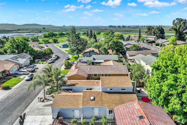 aerial view with a residential view