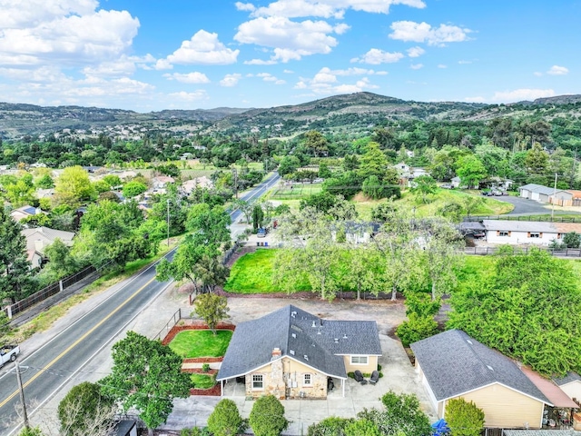 aerial view featuring a mountain view