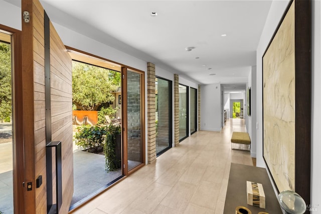corridor featuring recessed lighting