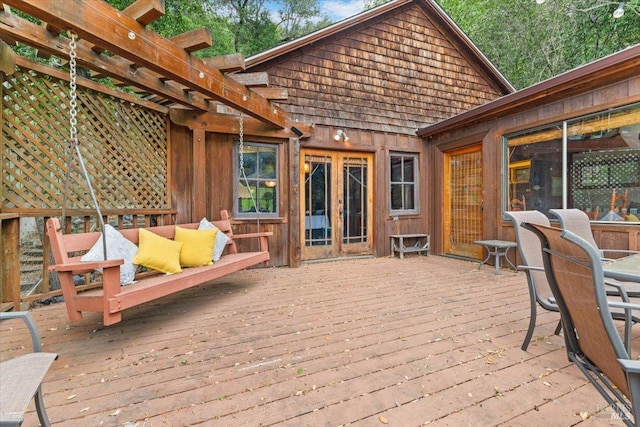 2426 S Fitch Mountain Rd, Healdsburg, CA 95448 - deck featuring a pergola and french doors