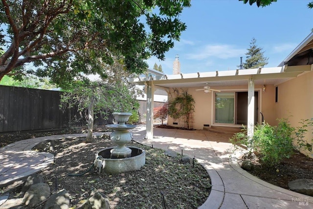 581 Werner Way, Vacaville, CA 95688 - view of yard with a ceiling fan, a patio area, and fence