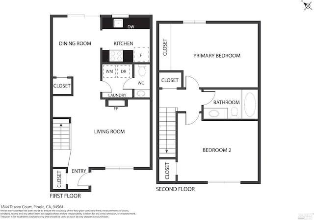 1844 Tesoro Ct, Pinole, CA 94564 - view of floor plan / room layout