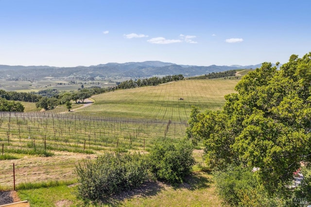 view of mountain feature featuring a rural view