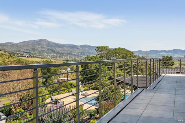 balcony with a mountain view
