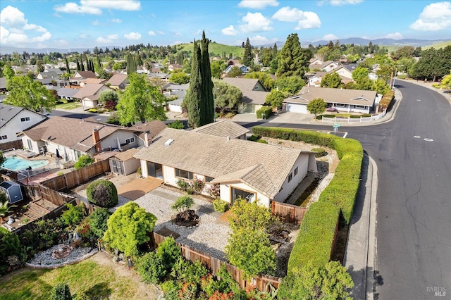 aerial view with a residential view