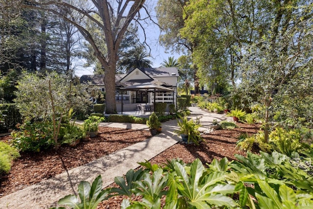 view of yard with a gazebo and a patio area