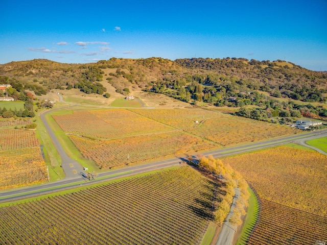 birds eye view of property featuring a rural view
