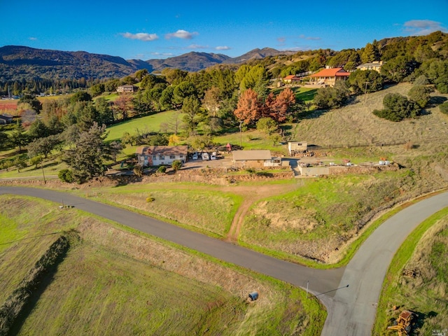 aerial view featuring a mountain view