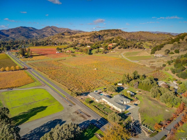 aerial view with a rural view and a mountain view