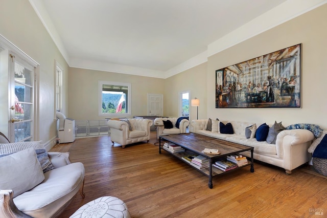 living area featuring light wood-type flooring