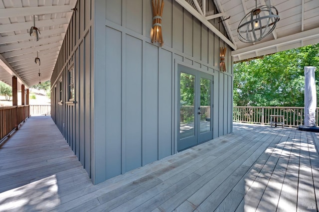 deck with french doors