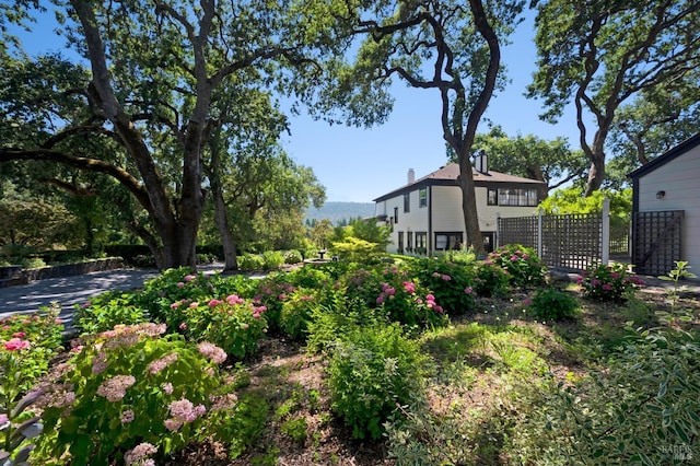 view of yard with fence