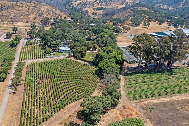birds eye view of property with a rural view