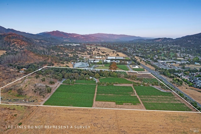 aerial view with a mountain view