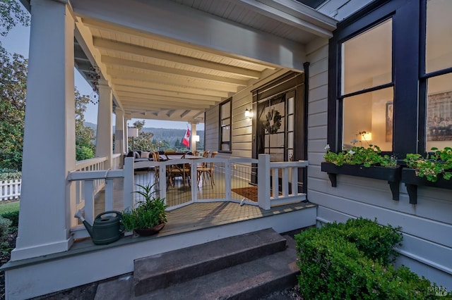 exterior space featuring a porch