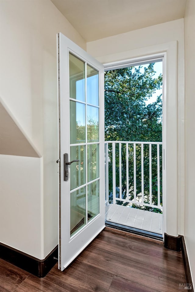 542 College Ave, Santa Rosa, CA 95404 - doorway to outside with wood finished floors