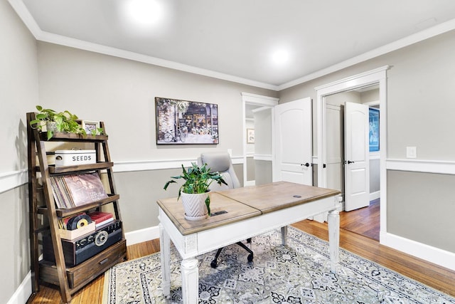 470 Camellia Ct, Benicia, CA 94510 - office featuring ornamental molding, wood finished floors, and baseboards