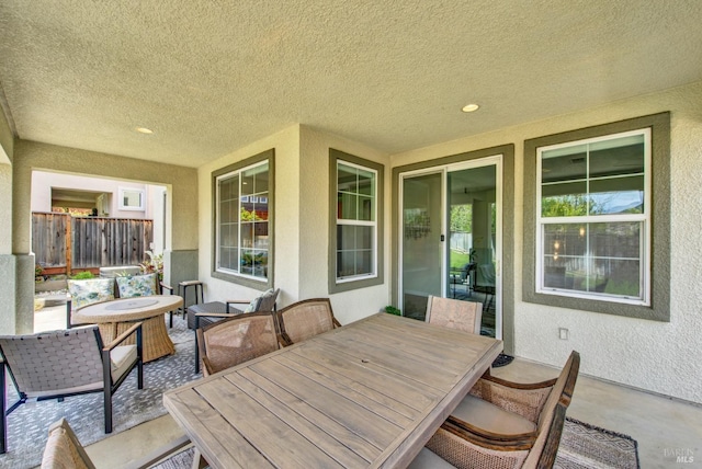 view of patio / terrace with fence and outdoor dining area