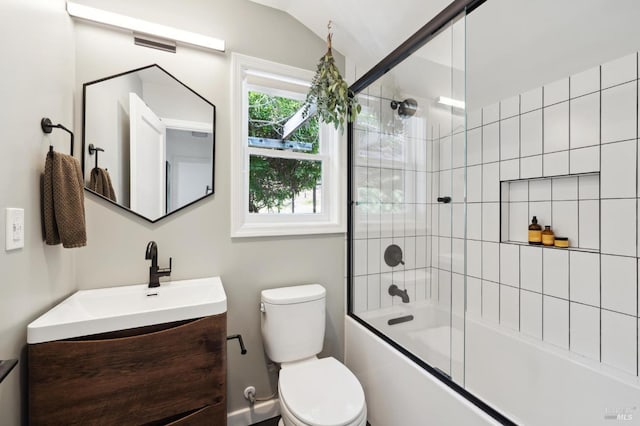 11 Cedar St, San Anselmo, CA 94960 - full bath with enclosed tub / shower combo, toilet, and vanity