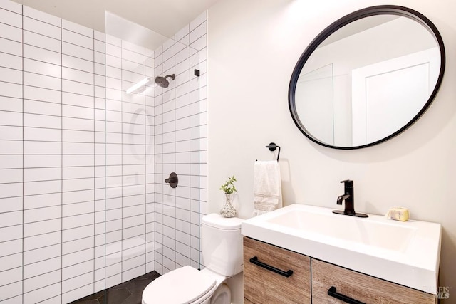 11 Cedar St, San Anselmo, CA 94960 - full bathroom featuring tiled shower, vanity, and toilet
