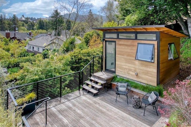 11 Cedar St, San Anselmo, CA 94960 - deck featuring an outbuilding