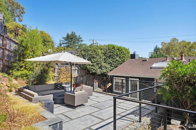 11 Cedar St, San Anselmo, CA 94960 - view of patio / terrace with an outdoor living space with a fire pit