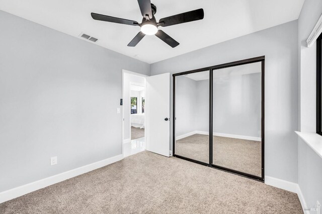 4187 Tokay Dr, Napa, CA 94558 - unfurnished bedroom featuring carpet, baseboards, a closet, and a ceiling fan