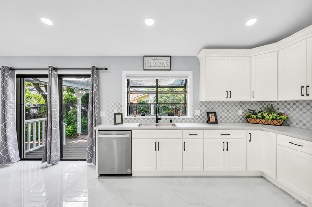 4187 Tokay Dr, Napa, CA 94558 - kitchen featuring a sink, dishwasher, healthy amount of natural light, light countertops, and recessed lighting