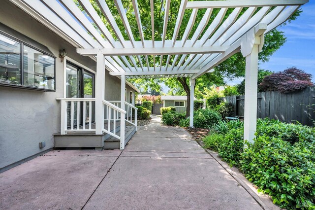 4187 Tokay Dr, Napa, CA 94558 - view of patio with fence and a pergola