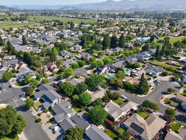4187 Tokay Dr, Napa, CA 94558 - aerial view of property's location featuring a mountainous background and nearby suburban area