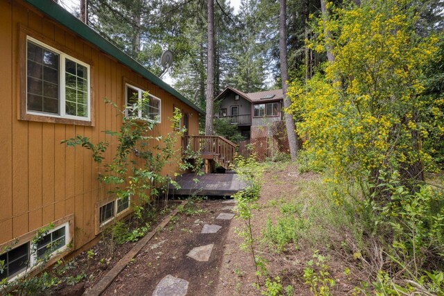 16589 Glenda Dr, Guerneville, CA 95446 - view of yard with a wooden deck