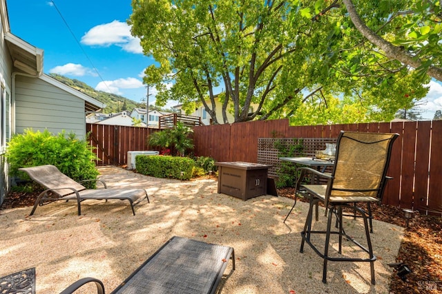 view of patio with a fenced backyard