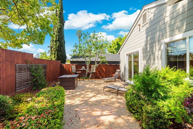 view of patio featuring a fenced backyard