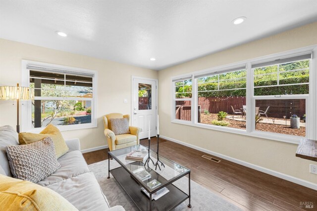 1629 Ora Dr, Napa, CA 94559 - living room featuring wood finished floors and recessed lighting