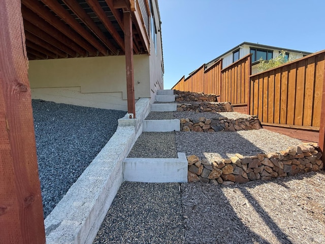 view of yard featuring fence