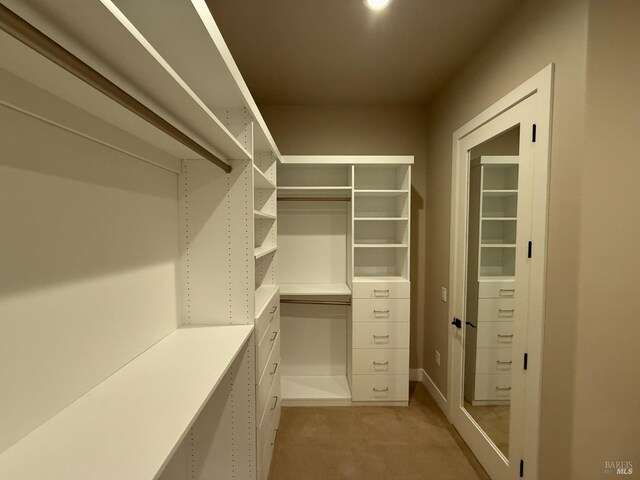 view of walk in closet