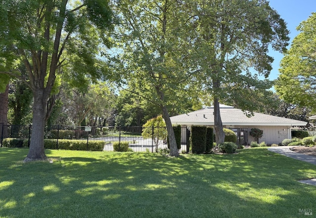 view of yard with fence