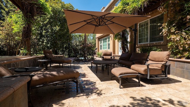 view of patio with an outdoor living space