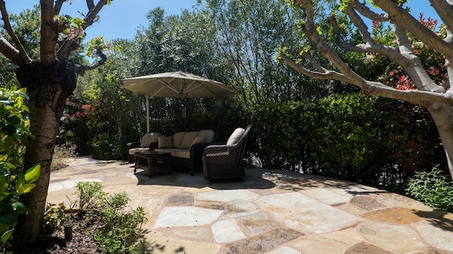 view of patio with outdoor lounge area