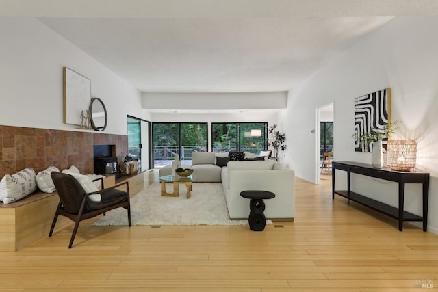 living room with light wood finished floors