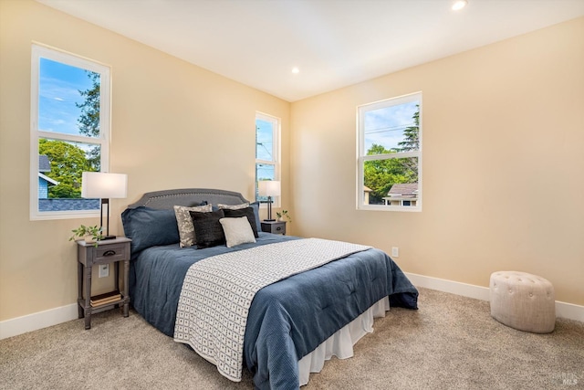 431 Seymour St, Napa, CA 94559 - bedroom with light carpet, baseboards, and recessed lighting
