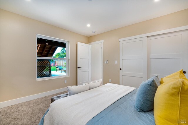 431 Seymour St, Napa, CA 94559 - bedroom featuring carpet, baseboards, recessed lighting, and a closet