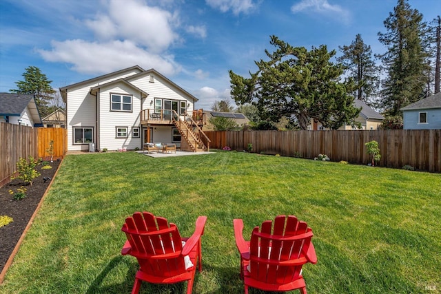 431 Seymour St, Napa, CA 94559 - back of house with stairs, a wooden deck, and a patio