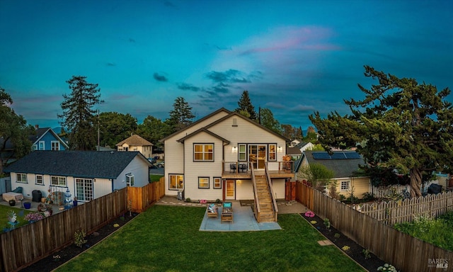 431 Seymour St, Napa, CA 94559 - back of house featuring a patio area, stairway, and a wooden deck
