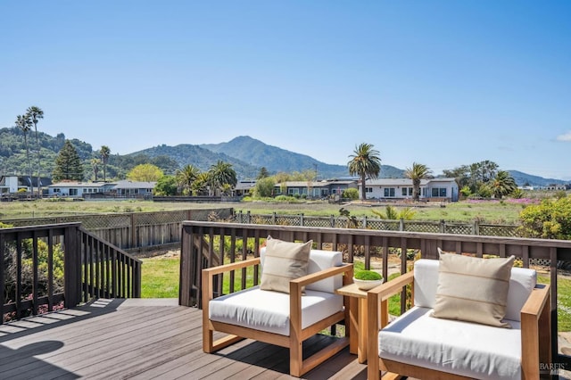 45 Golden Hind Psge, Corte Madera, CA 94925 - wooden terrace with a mountain view and a fenced backyard