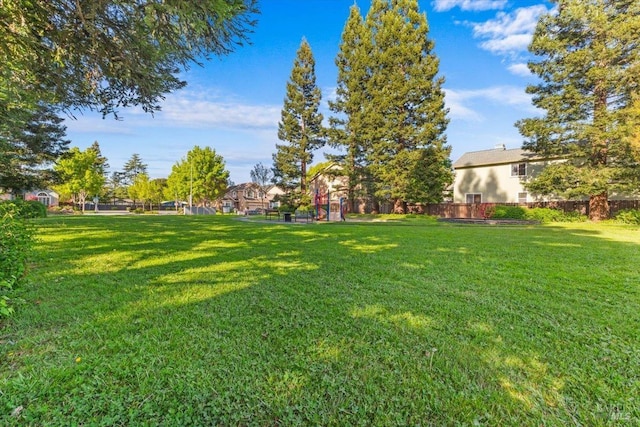 view of yard featuring fence