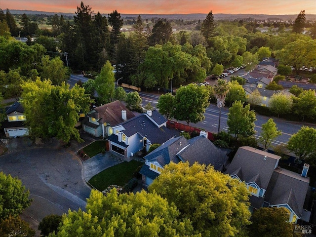 aerial view with a residential view