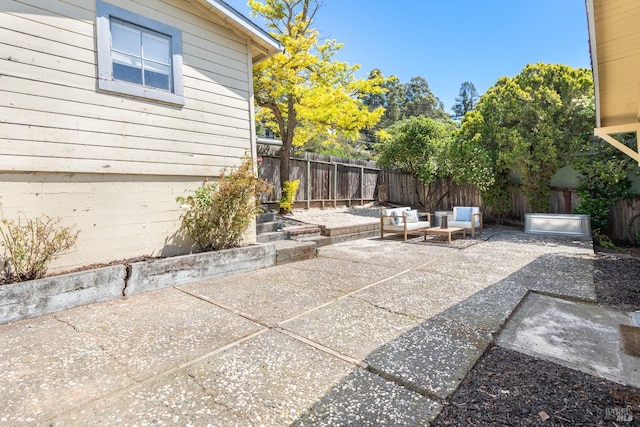 view of patio featuring a fenced backyard